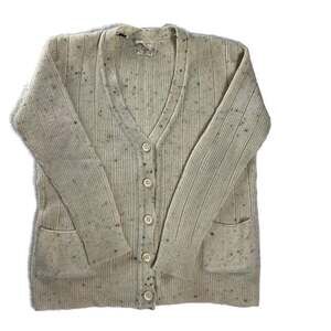 Vintage Italian Wool Cardigan Confetti Knit Grandpa Academia Sweater
